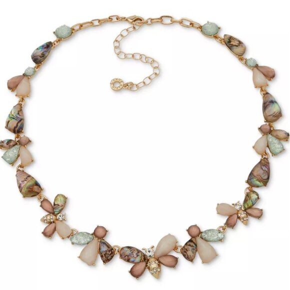 NWOT Anne Klein Gold Tone Multi Bee Motif Collar Necklace - Picture 2 of 6